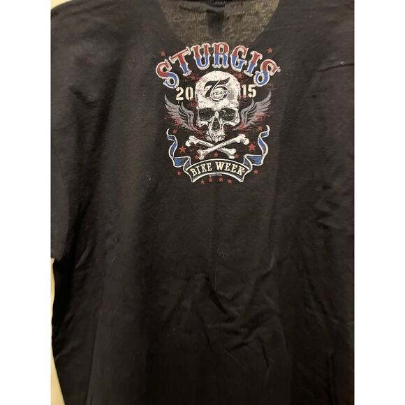 2015 Sturgis 75th Anniversary T Shirt Motorcycle Rally South Dakota‎ Size Large - Picture 6 of 7